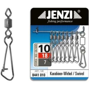 JENZI Sicherheits-Tönnchen-Karabiner Wirbel Black-Nickel Größe: 10 bis 18kg