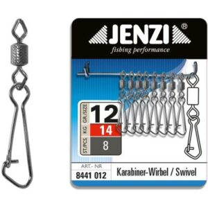 JENZI Sicherheits-Tönnchen-Karabiner Wirbel Black-Nickel Größe: 12 bis 14kg