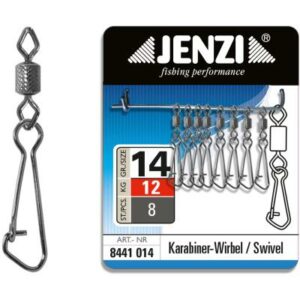 JENZI Sicherheits-Tönnchen-Karabiner Wirbel Black-Nickel Größe: 14 bis 12kg