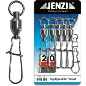 JENZI Kugellager-Karabiner-Wirbel vernickelt Größe: 1/0 38kg