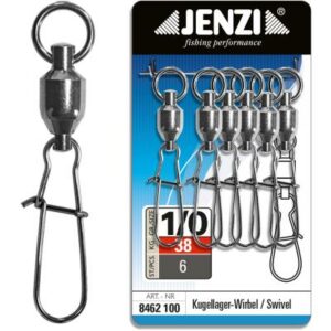 JENZI Kugellager-Karabiner-Wirbel vernickelt Größe: 2/0 44kg