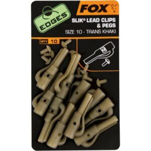 FOX Edges Size 10 Slik Lead Clip + Pegs trans khaki
