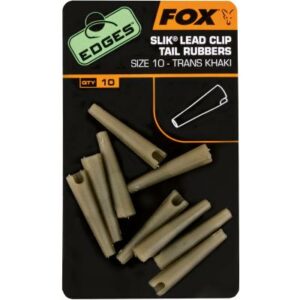 FOX Edges Size 10 Slik Lead Clip Tail Rubber trans khaki