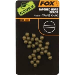 FOX Edges 4mm Tapered Bore Beads x 30 trans khaki
