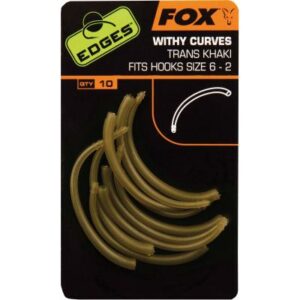 FOX Edges Withy Curve Adaptor Hook Size 6+ trans khaki x 10