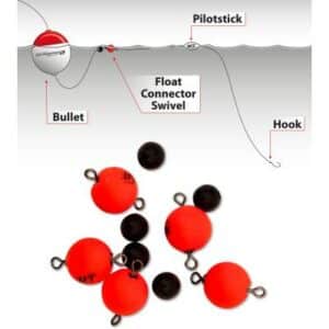 Quantum Float Connector Swivel rot 5 Stück 10mm