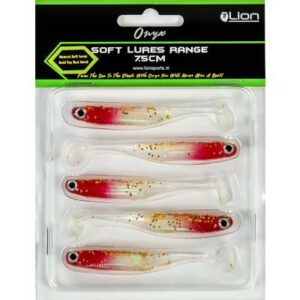 Lion Sports Onyx Natural 7.5 cm Gummiköder Gold Top rot Head