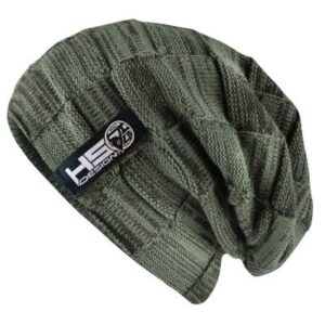 HSDesign Green beanie HSD with fur