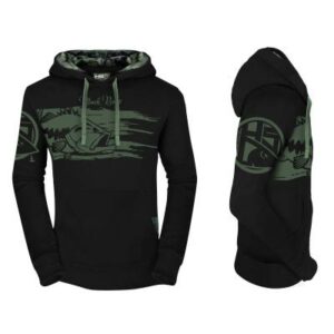 HSDesign Hoodie Black Bass with camo detail - Size M