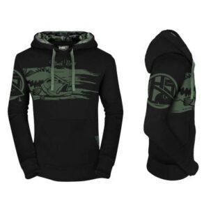 HSDesign Hoodie Black Bass with camo detail - Size XL